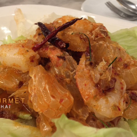 Salade Pimentée de Pamplemousse aux Crevettes
